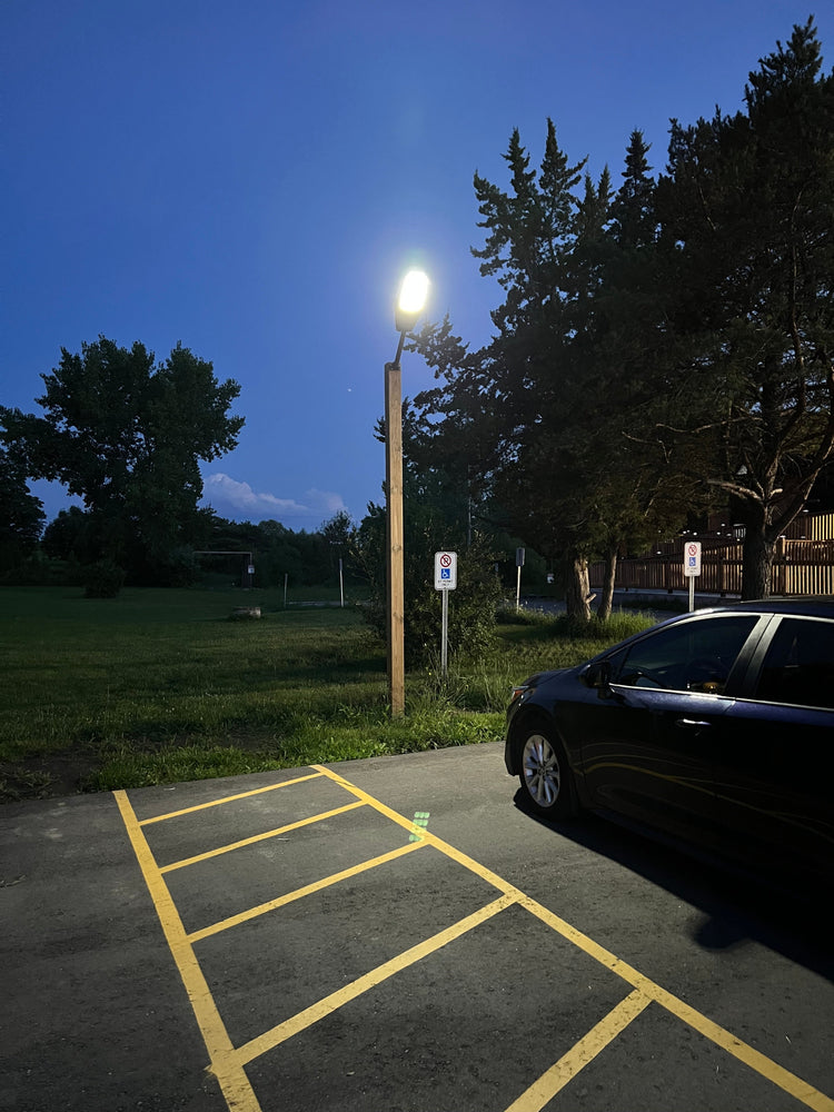 BigM solar parking lot lights are cost effective choice to illuminate commercial parking lot at a minimum cost