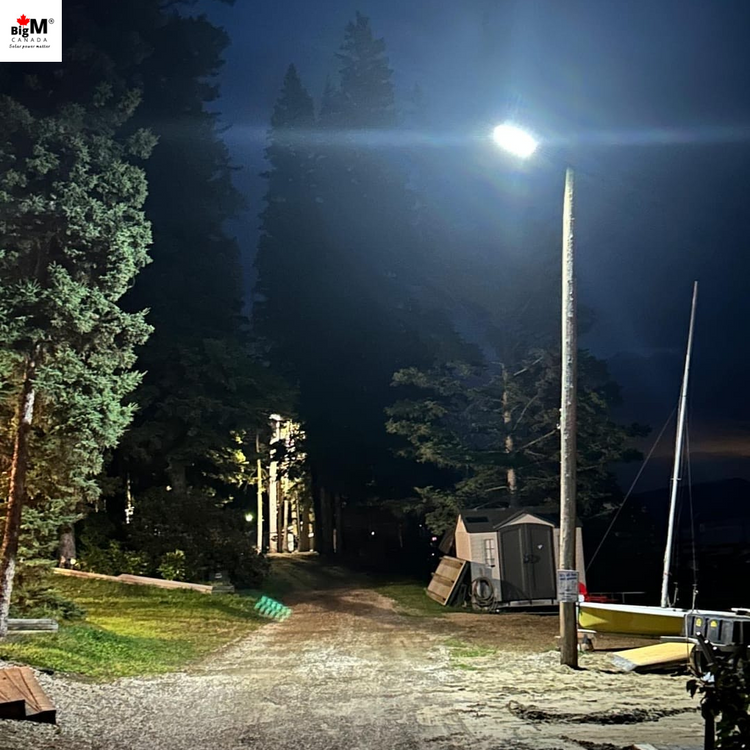 BigM commercial grade LED solar street lights for outdoor with motion sensors for parking lots playgrounds farms parks factories off-grid areas & commercial buildings