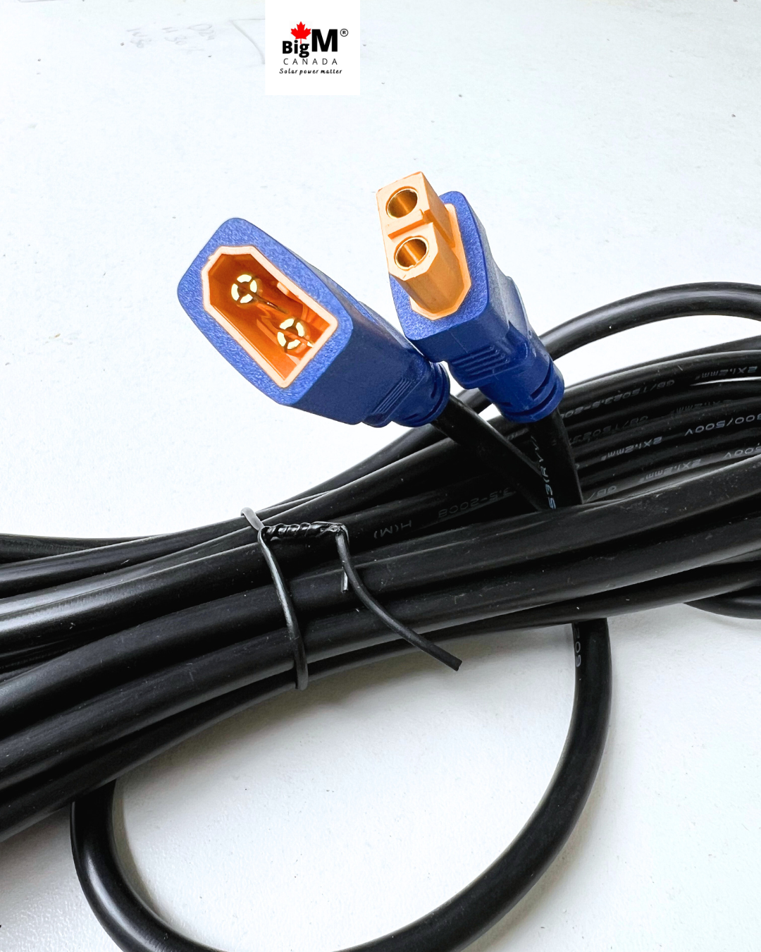 BigM 16.5 ft waterproof solar extension cable with 2-pin male and female connectors