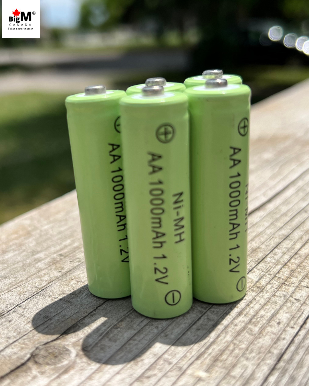 BigM 1.2V 1000mAH NiMH Rechargeable AA Battery for Solar Garden Lights