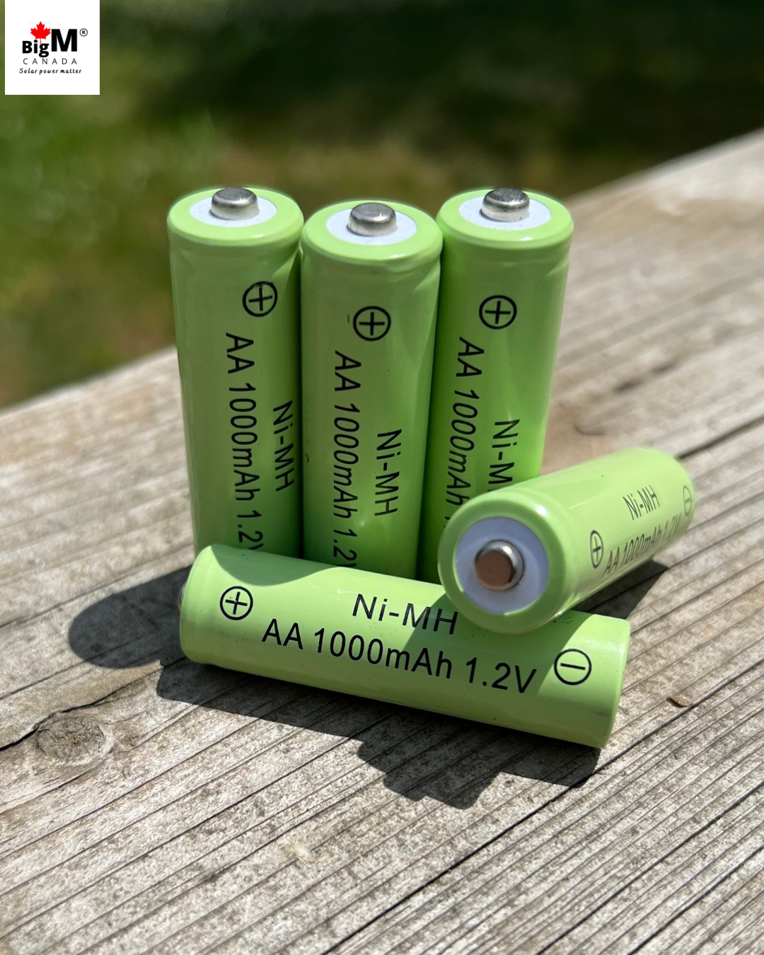 BigM 1.2V 1000mAH NiMH Rechargeable AA Battery for Solar Garden Lights