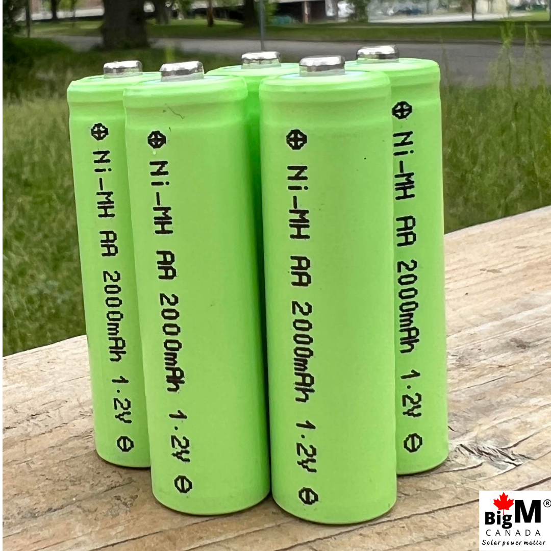 Image of 5 units of BigM 1.2V 2000mAH Ni-MH AA Rechargeable Battery for electronics devices,game consoles, toys