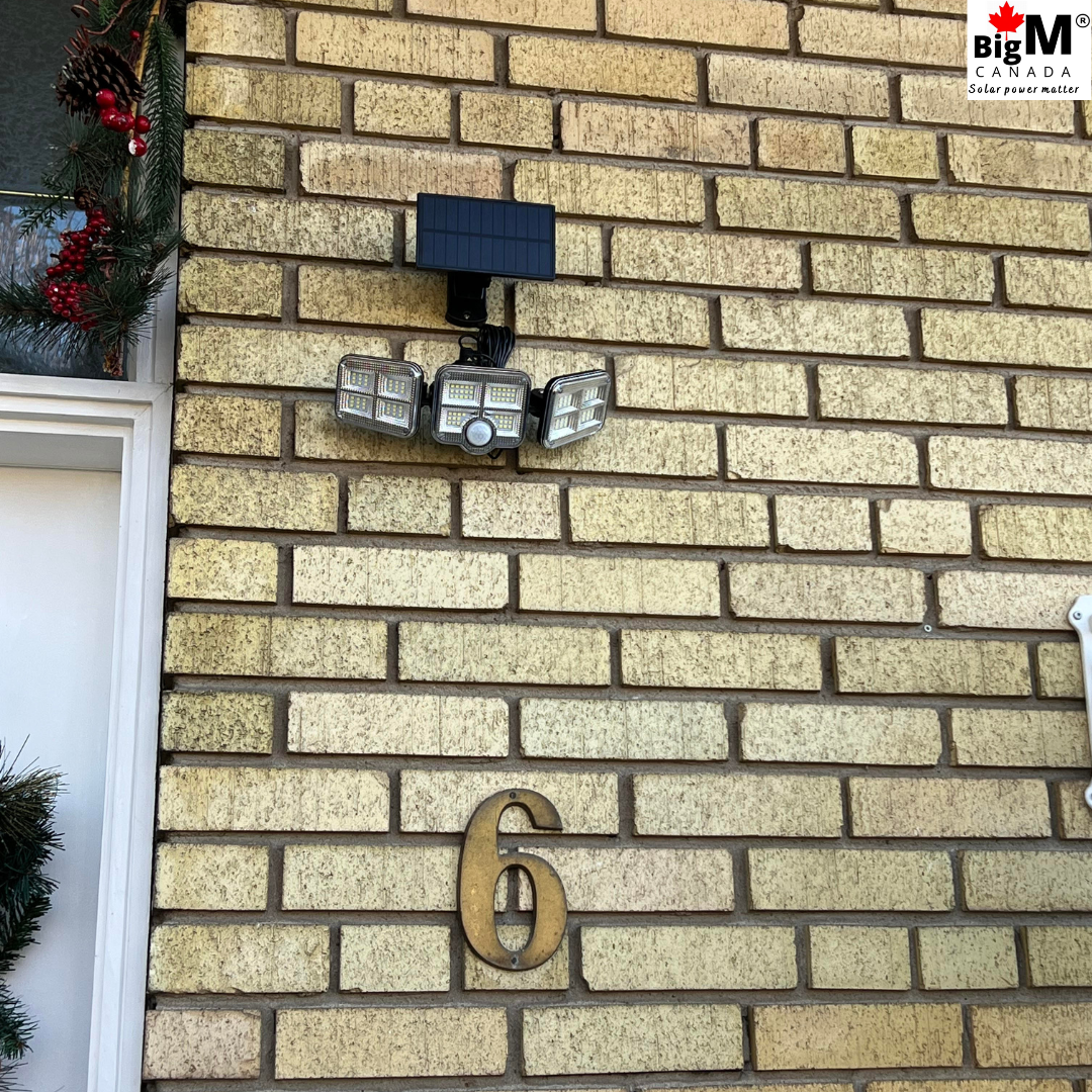 BigM 122 LED adjustable solar security motion sensor light is ideal for fron entrance