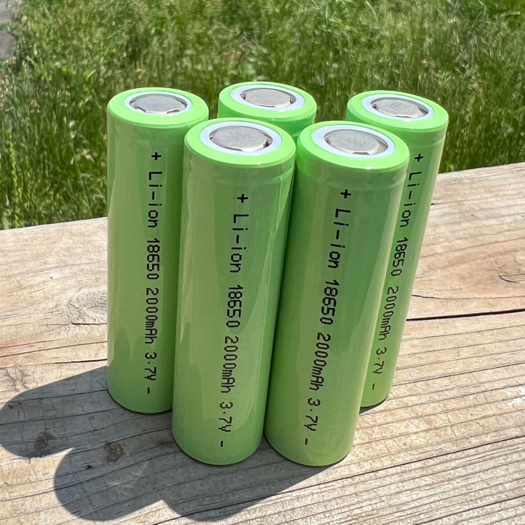 Image of 5 units of BigM 3.7v 2000mAH Heavy Duty Lithium Ion 18650 Rechargeable Battery ideal for solar lights, flash lights, game consoles, radio, school robotic projects