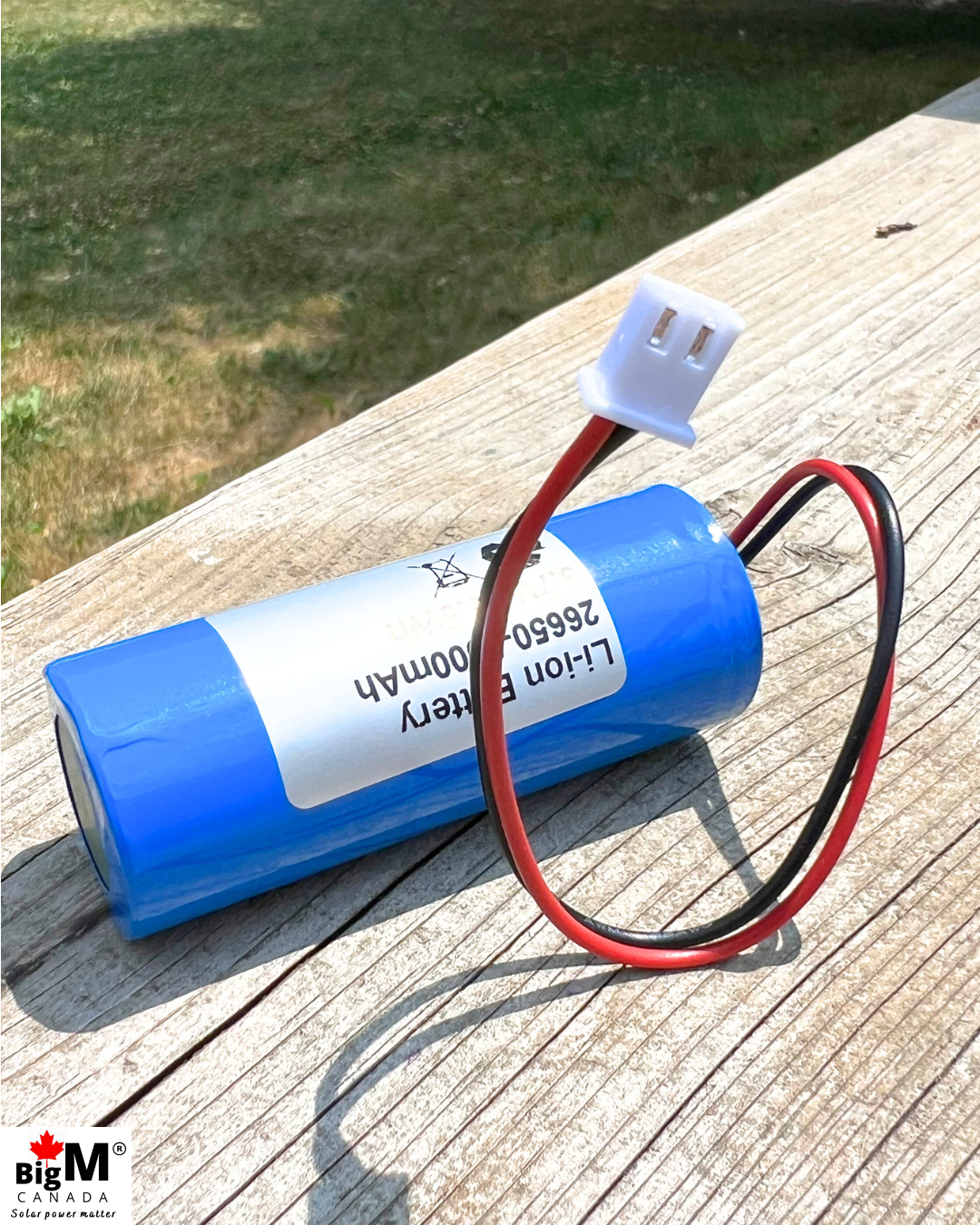BigM 3.7V 26650 Lithium-Ion Rechargeable Battery offers extended run time for solar lights, outdoor motion lights, flashlights, and various electronics—ideal for high-drain devices
