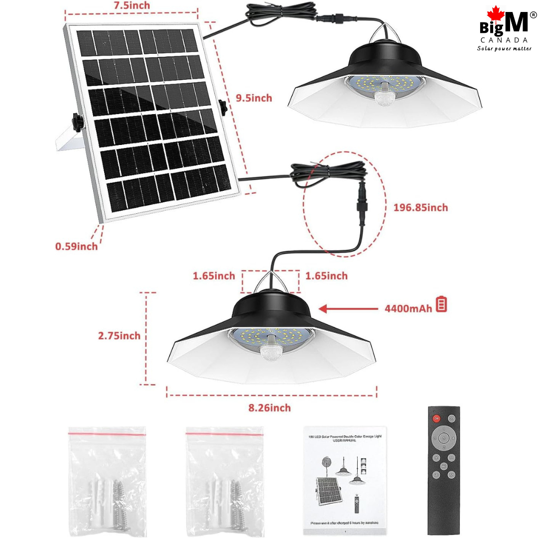 Measurement image for BigM bright solar light for gazebos