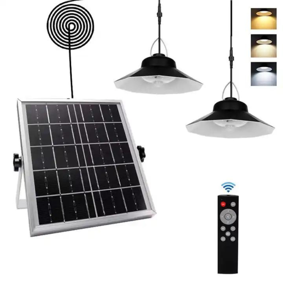 Image of BigM dual headed 1200 lumens solar indoor light for gazebos shades garages
