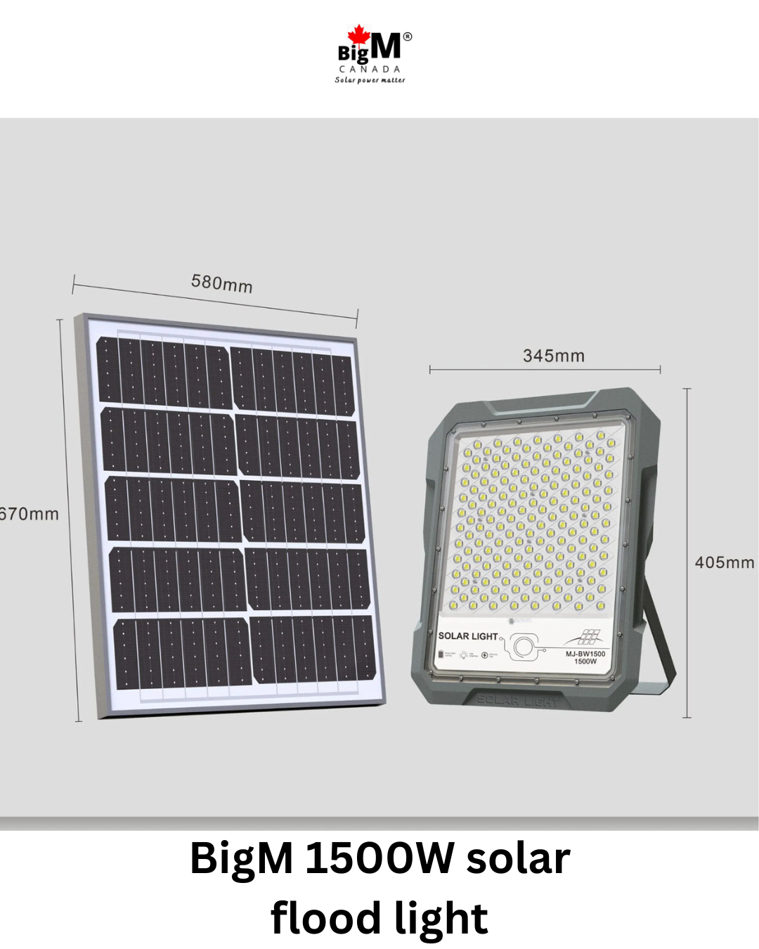 Measurement of BigM 1500W Aluminum Cast Solar Floodlights with Constant Lighting