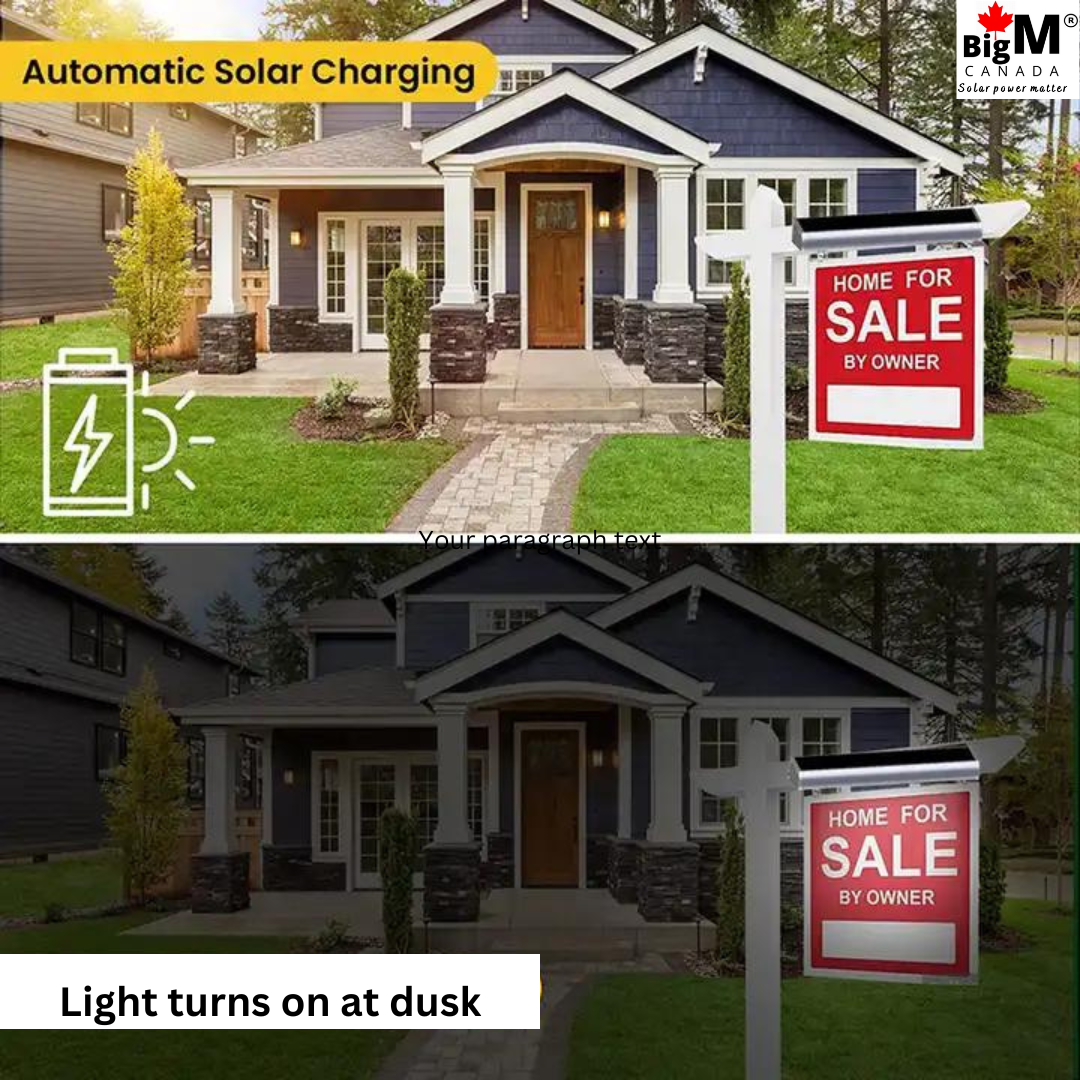 BigM solar billboard lighting for realtor advertising signs lights up at night