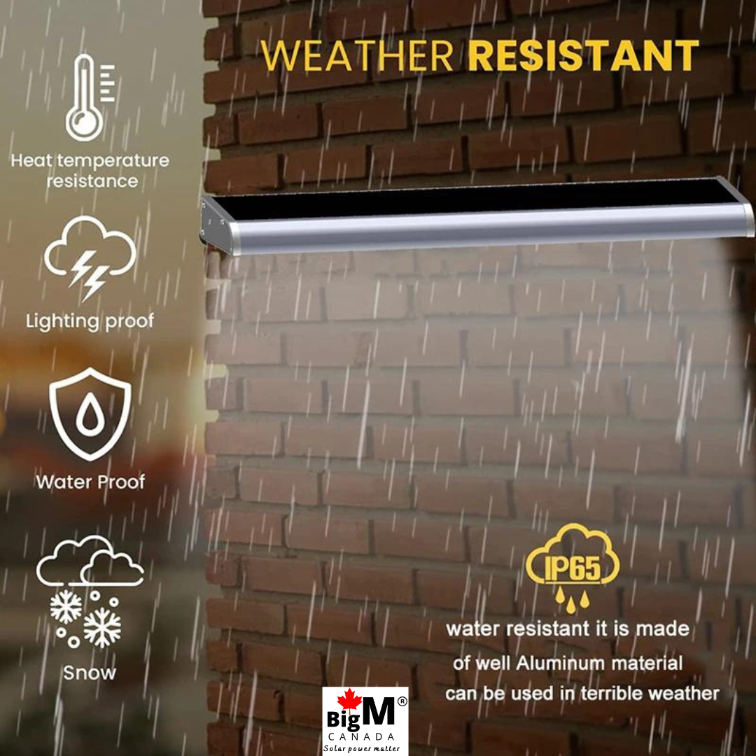 This solar billboard light is made of aluminum body housing, and is designed to withstand rain, high temperatures, and Canadian extreme winter weather conditions.