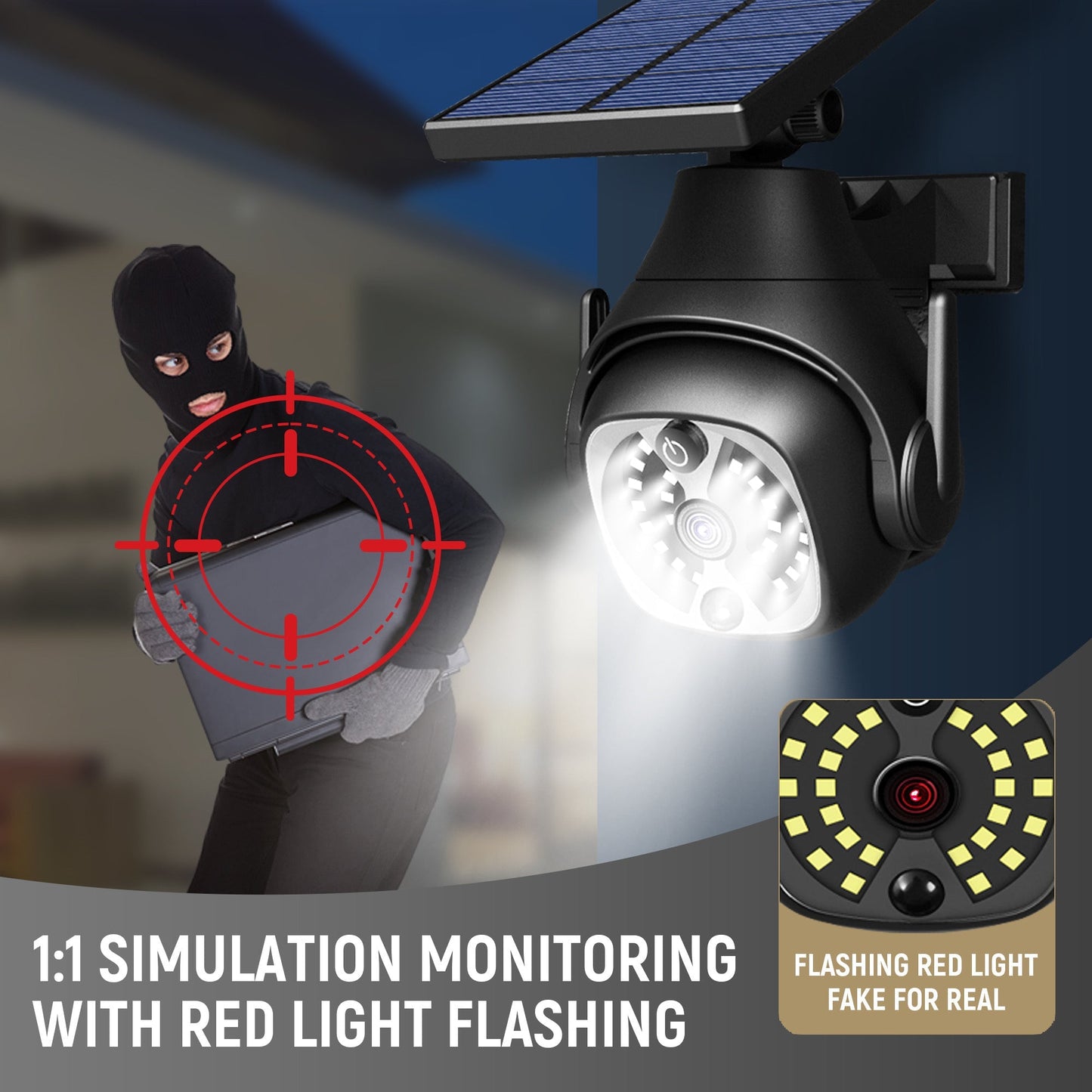 BigM Solar Fake Security Camera & Motion Sensor Floodlight has adjustable light head