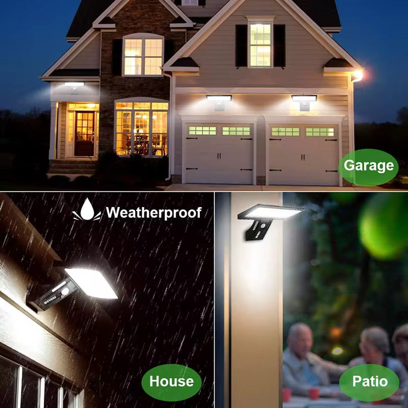 BigM Solar Wall Lamp for Outdoor Security with Motion Sensor & Steady Lighting Options