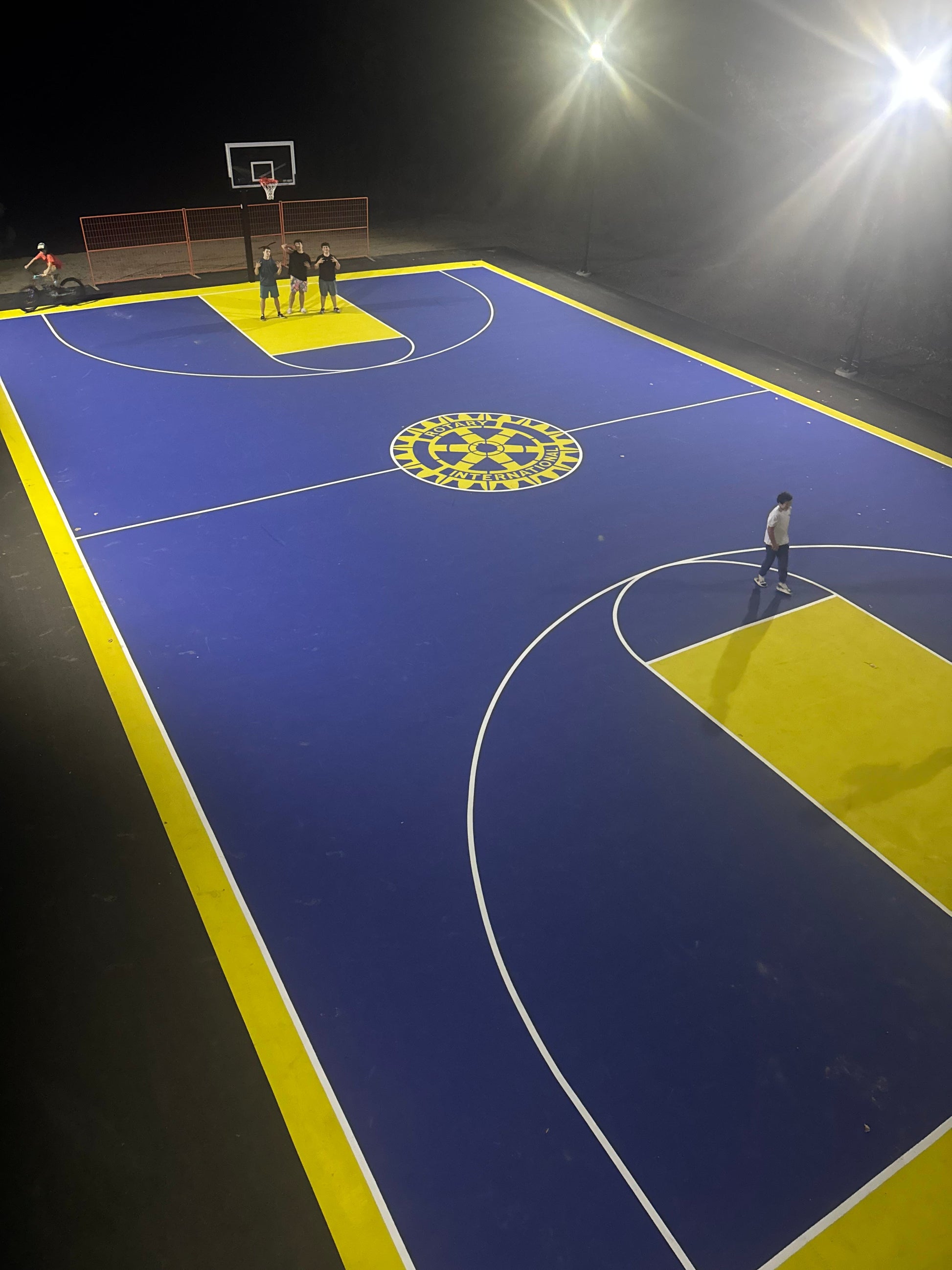 6 units of BigM 1500W High Lumens Solar Flood Light installed to illuminate a basketball court at Castlegar, BC