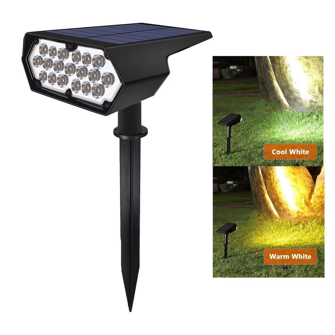 BigM 20 LED Cool & Warm White Wireless Solar Spotlights for Landscape Gardens