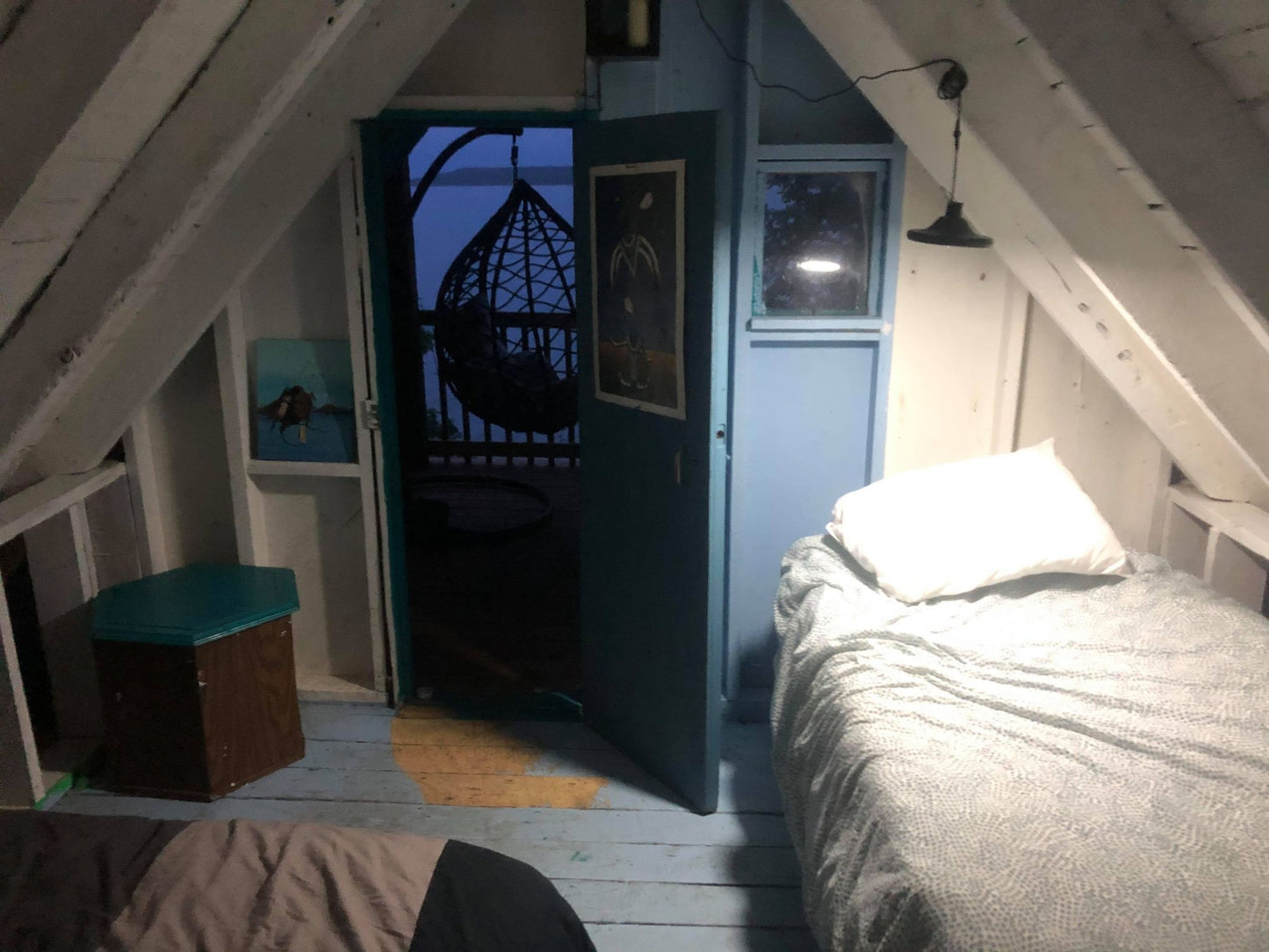 BigM 56 LED Bright Solar Gazebo Lights for Indoors Shades cabins Tents installed in a off-grid cabin at Tobermory