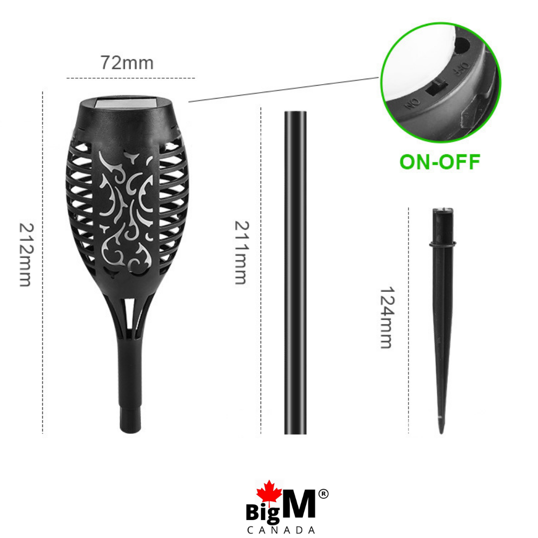 MEasurement image of BigM LED Solar Powered Flickering Flame Lights for Gardens