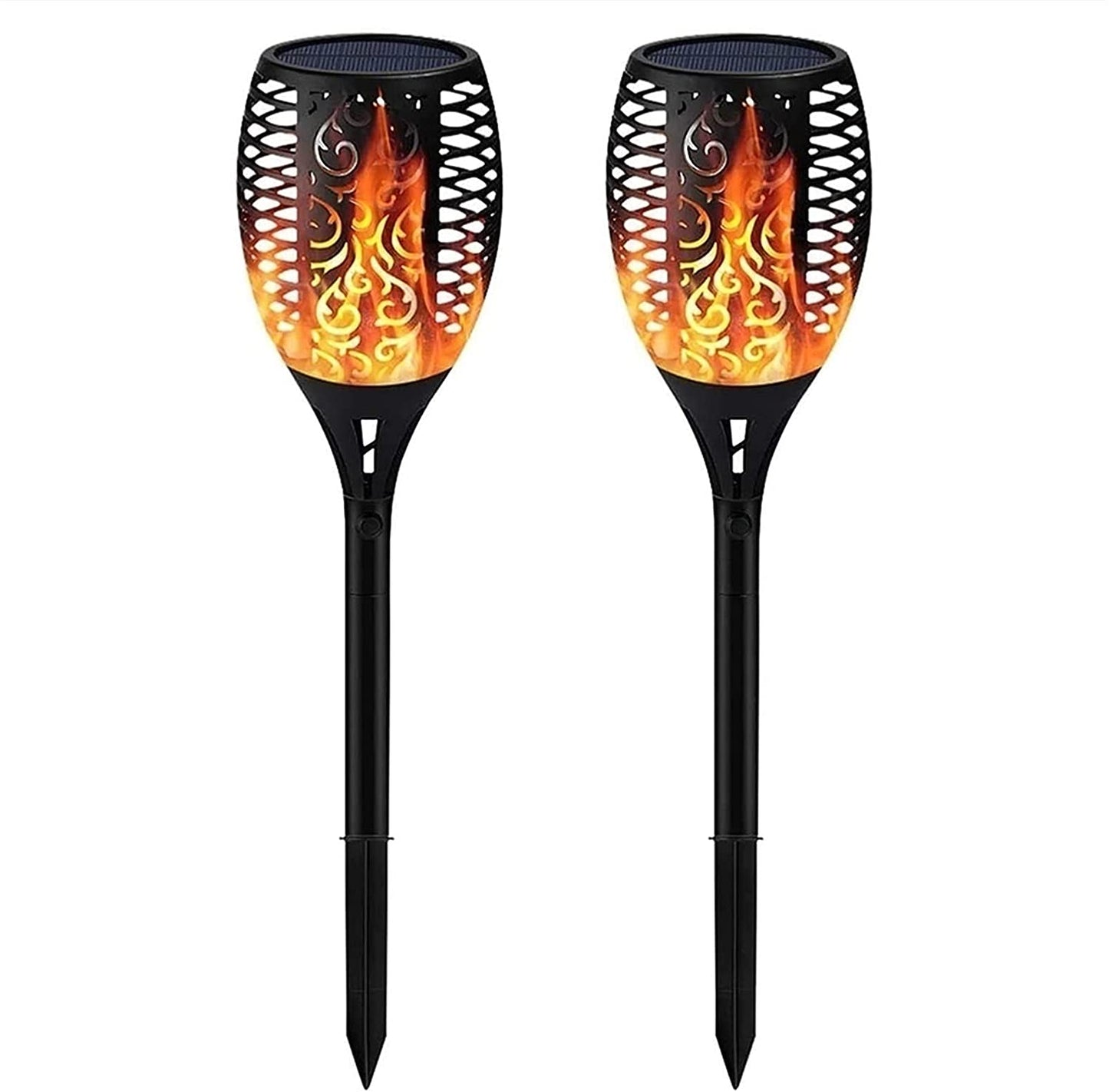 Image of BigM LED Solar Powered Flickering Flame Lights for Gardens