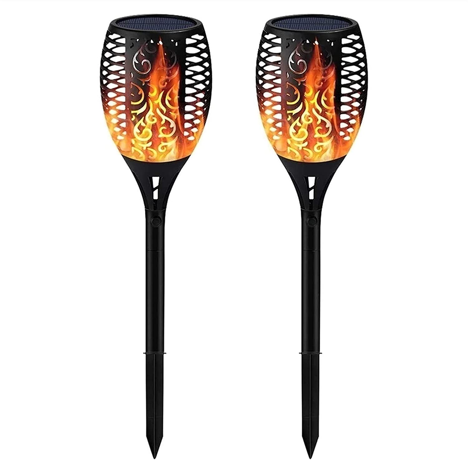 Image of BigM LED Solar Powered Flickering Flame Lights for Gardens