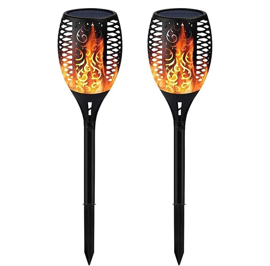 Image of BigM LED Solar Powered Flickering Flame Lights for Gardens