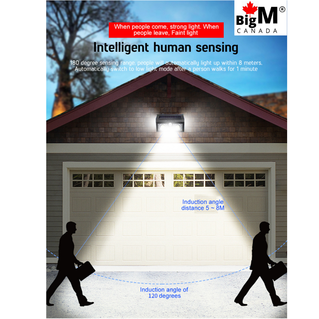 BigM 1000 Lumens Super Bright Outdoor Solar Lights works great with high efficient motion sensor