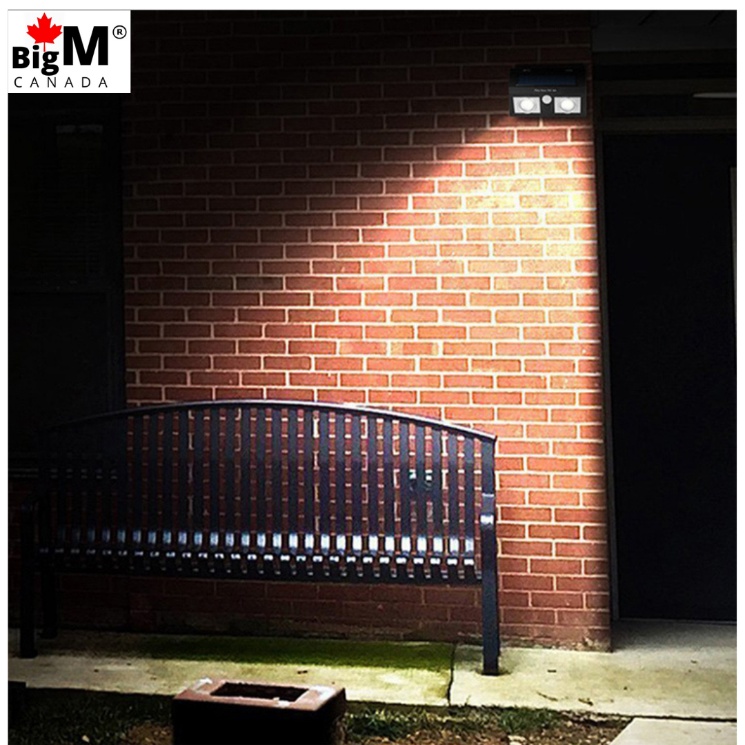 BigM 1000 Lumens Super Bright Outdoor Solar Lights with Motion Sensor generate super bright light at night