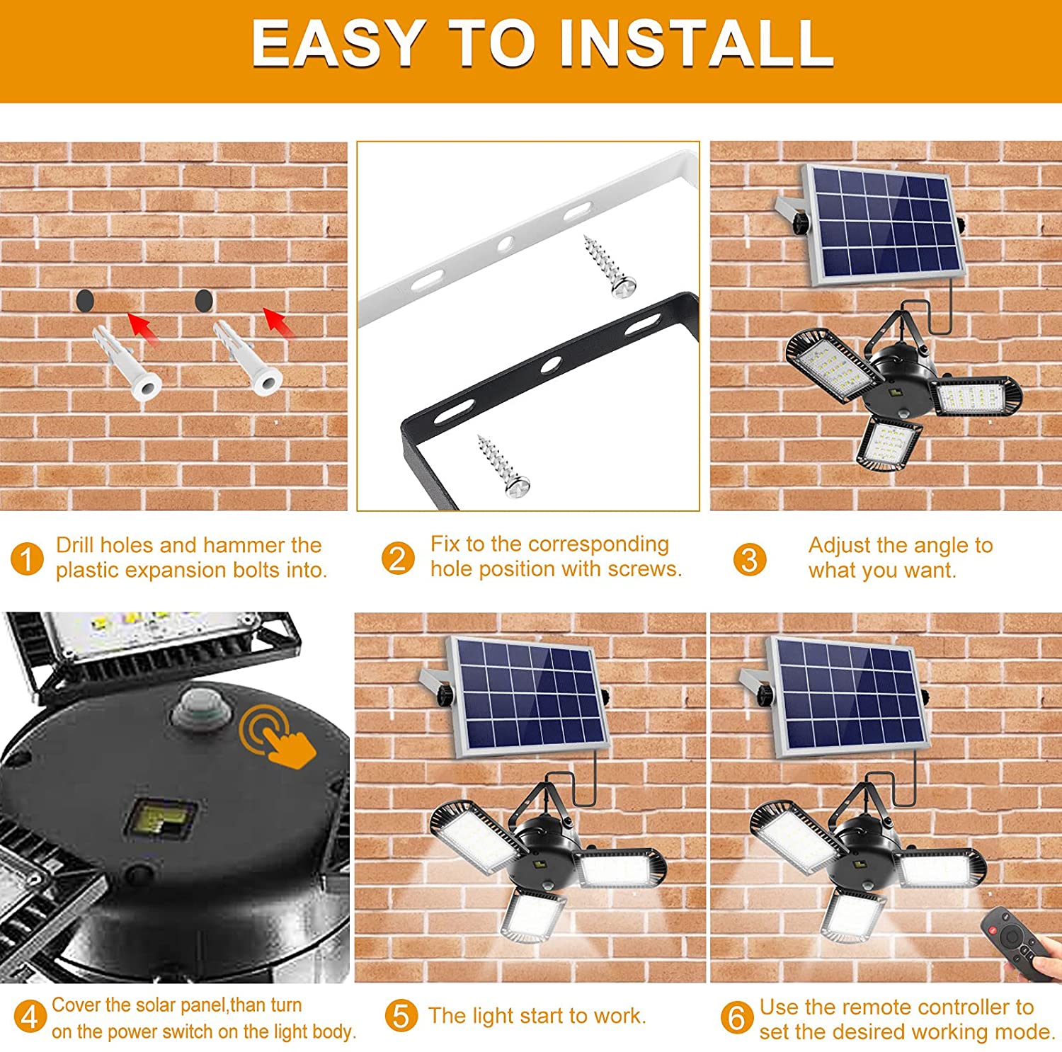 BigM 60 LED Bright Solar indoor Pendant Light is easy to install and setup at Garages Shades Burns patios