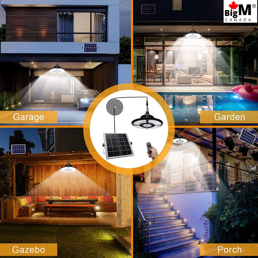 BigM 136 LED 1000 Lumens Bright Indoor Solar Light for Patios pergolas can be used in a gazebos shades, patios, balcony garage