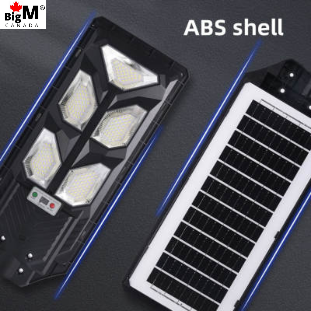 Image of beautifully designed BigM 300W led solar flood light with large solar panel