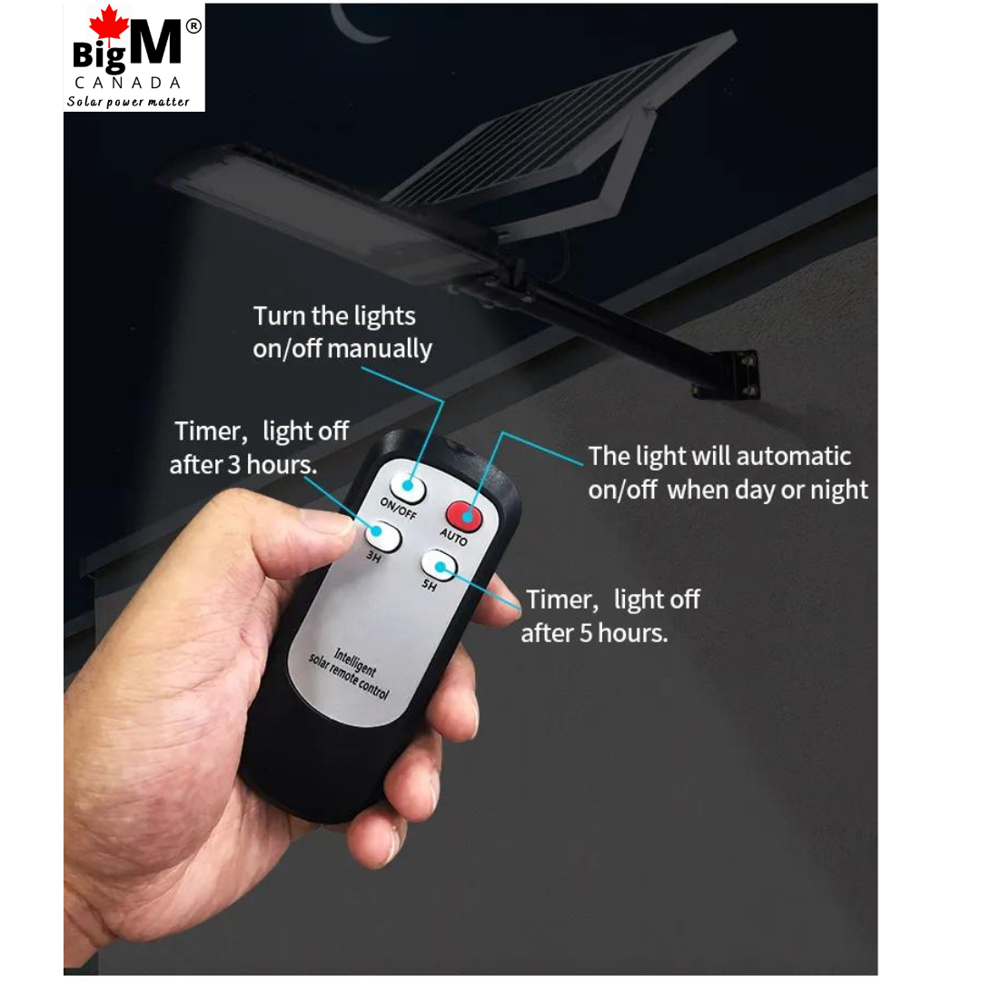 BigM 80W Solar Street Lights with Aluminum Body Adjustable Solar Panel and a remote which is easy to operate