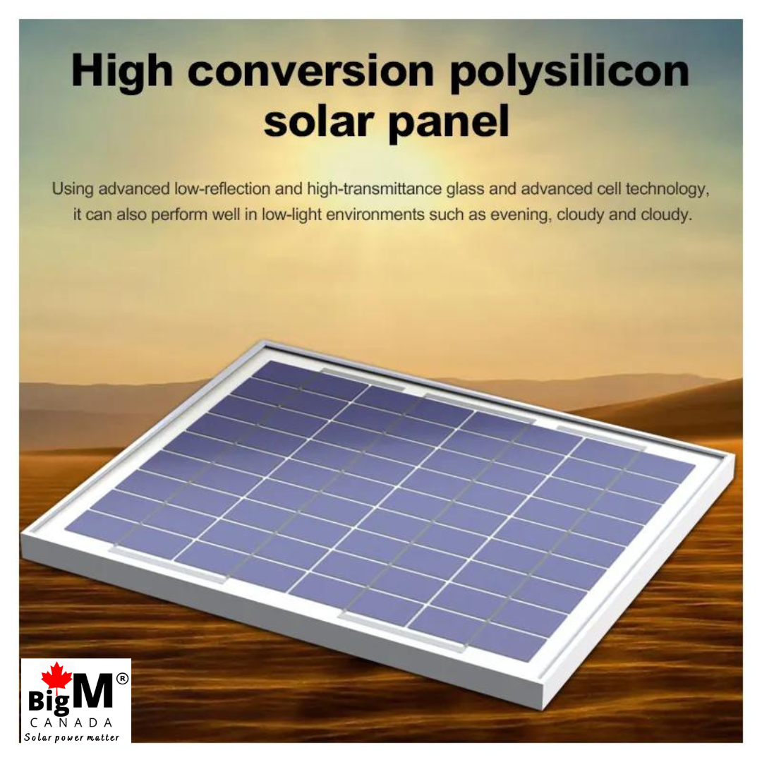 BigM 80W Solar Street Lights have a large adjustable solar panel