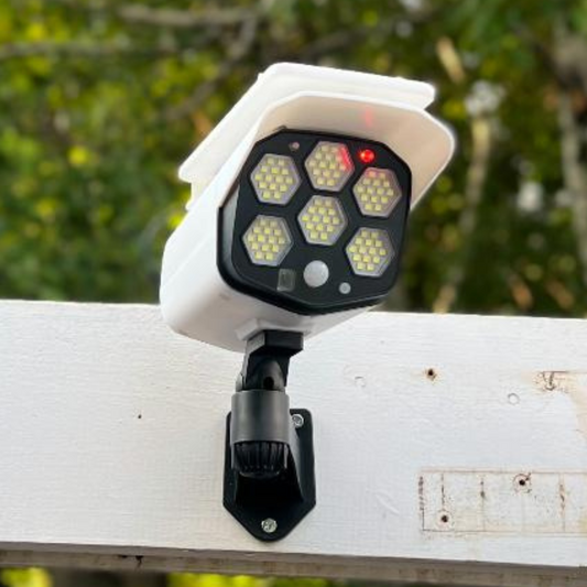 Image of a BigM Solar Fake Security Camera Floodlight with Motion Sensor