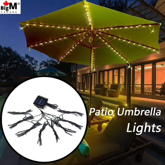 BigM solar string lights for patio umbrella is easy to install