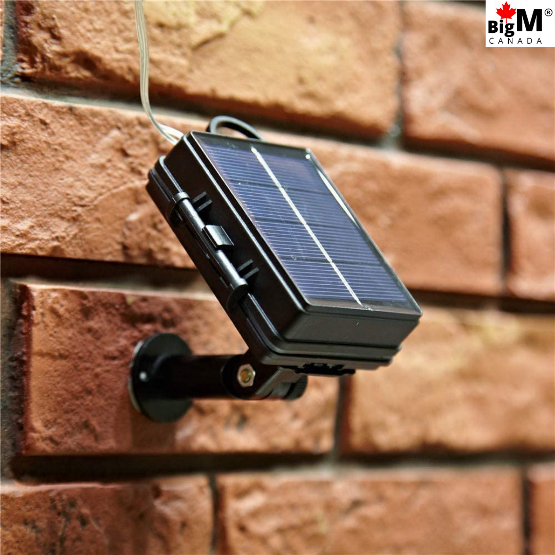 BigM solar string lights for patio umbrella solar panel can be mounted on a wall