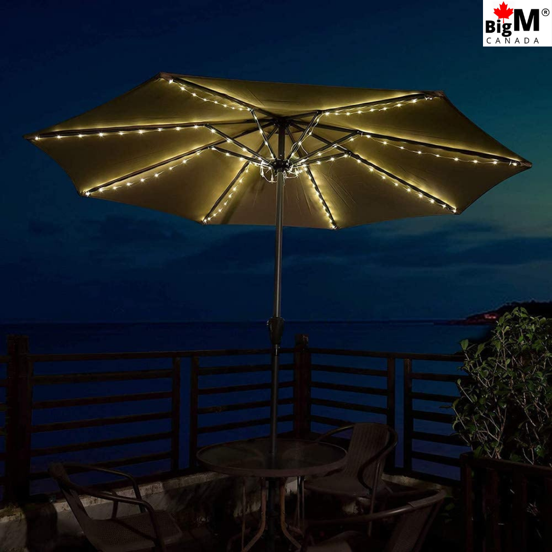 BigM solar string lights for patio umbrella easy to install