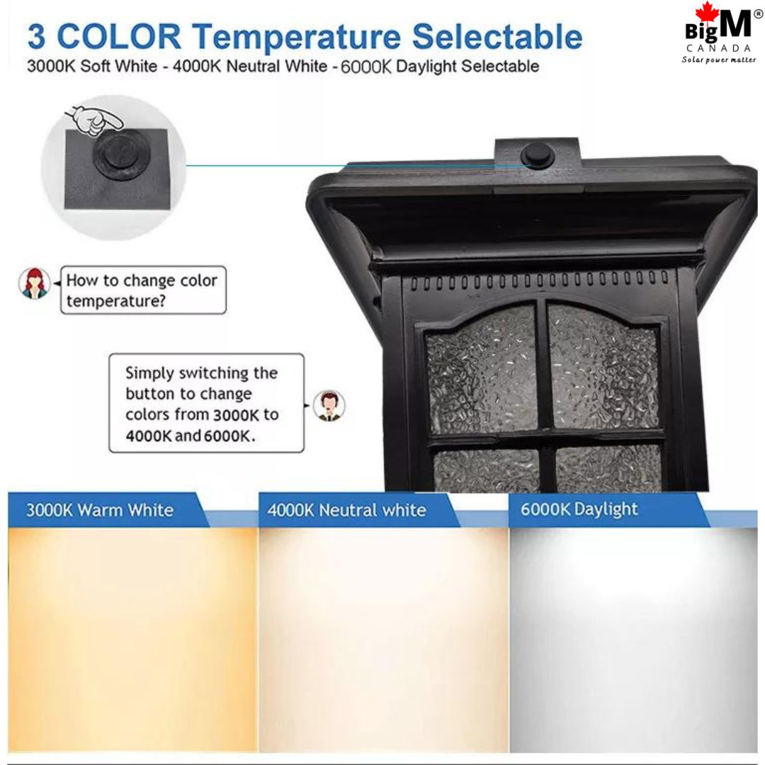 This dawn-to-dusk BigM Elegant Looking Vintage Style Solar Post Lights can generate 400 lumens of constant bright light