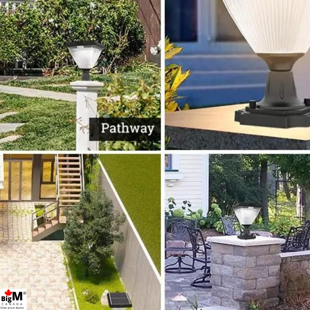 Image of BigM Elegant Looking Bright LED Solar Post Lights is suitable to install at the entrance gates, stone posts, fence post tops, pillar tops, decks, patios, and poolside