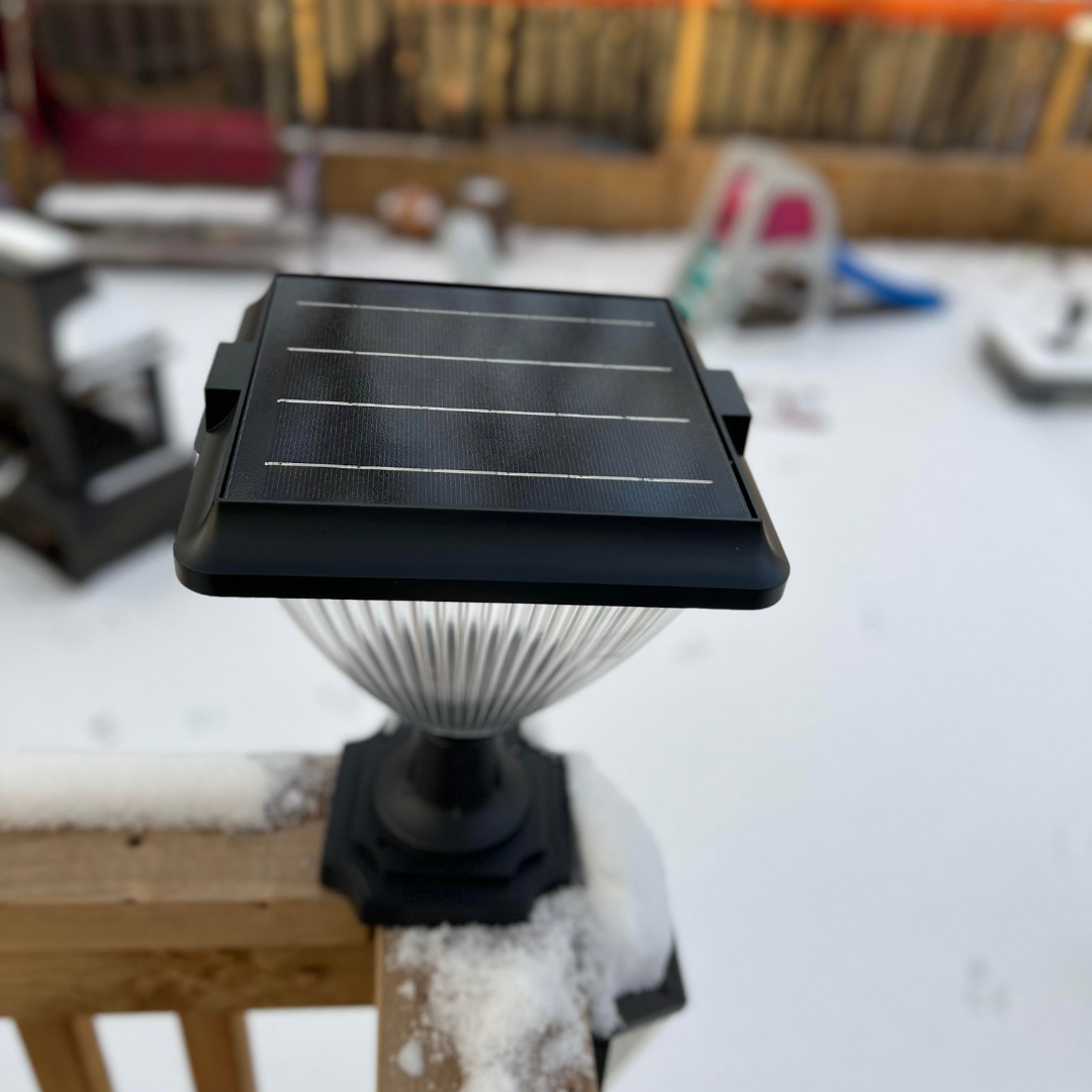 BigM Elegant Looking Bright LED Solar Post Lights have a large high efficient solar panel