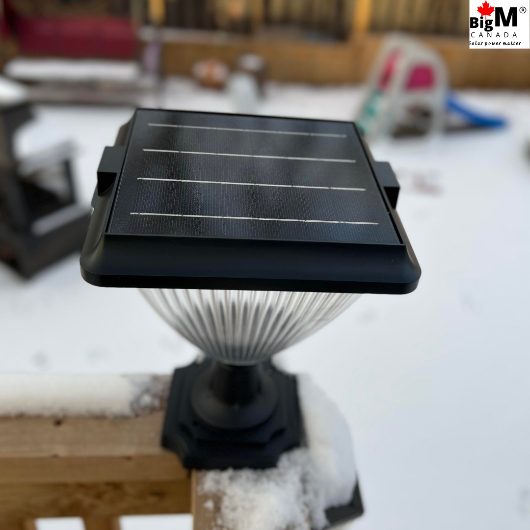 BigM Elegant Looking Bright LED Solar Post Lights have a large high absorbing solar panel made of monocrystalline