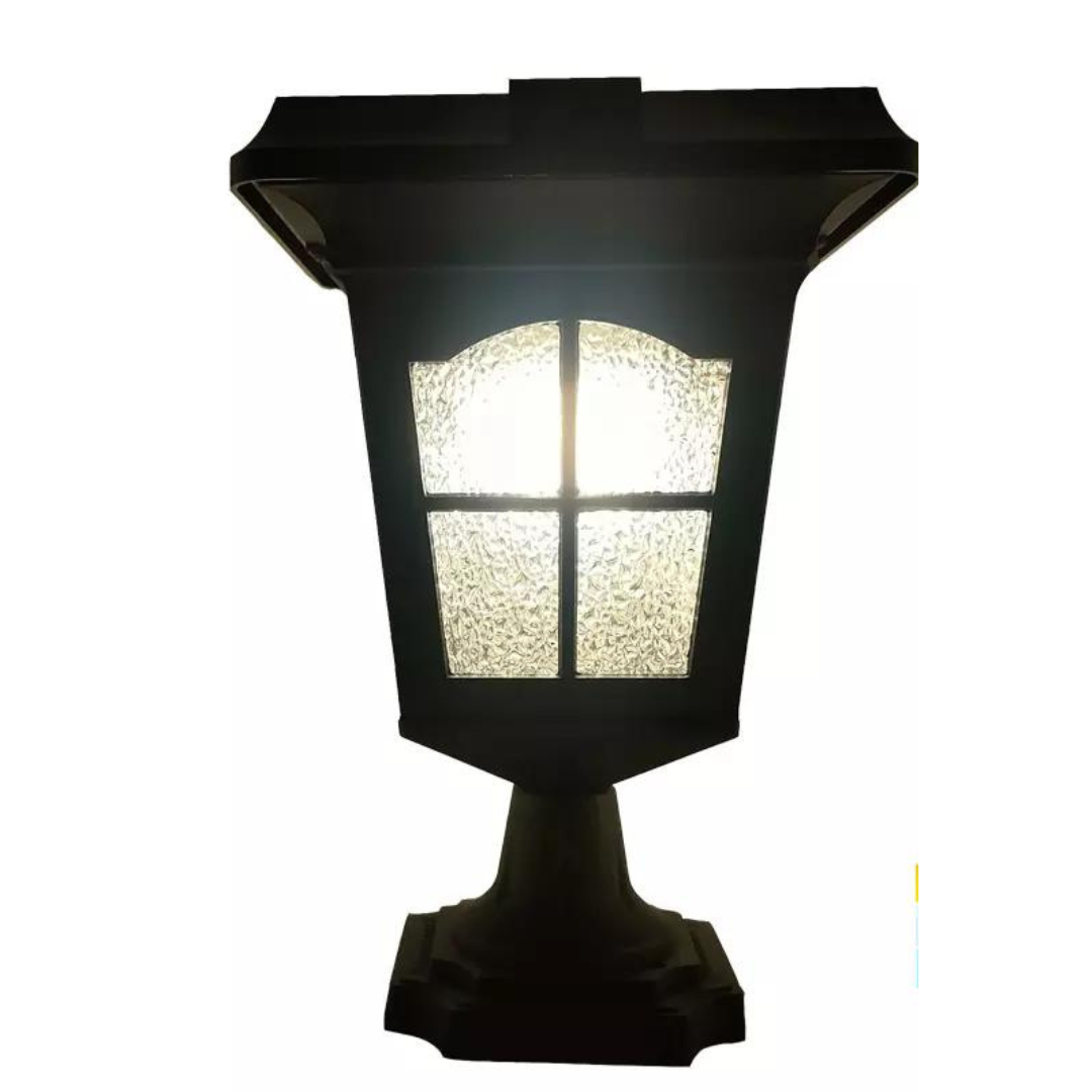 BigM Elegant Looking Vintage Style Solar Post Lights are made of high-quality aluminum materials and glass lampshade and brings an elegant look to your front entrance and landscapes.