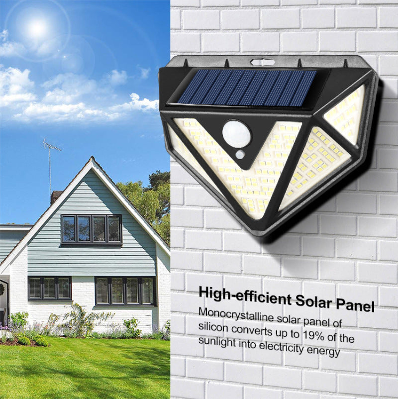 BigM 166 LED Bright Solar Light with Motion Sensor charges during day time and turns on at night