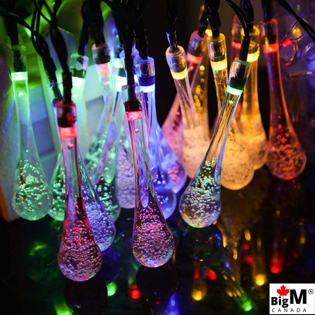 BigM solar raindrop string lights ideal for christmas & holiday decoration