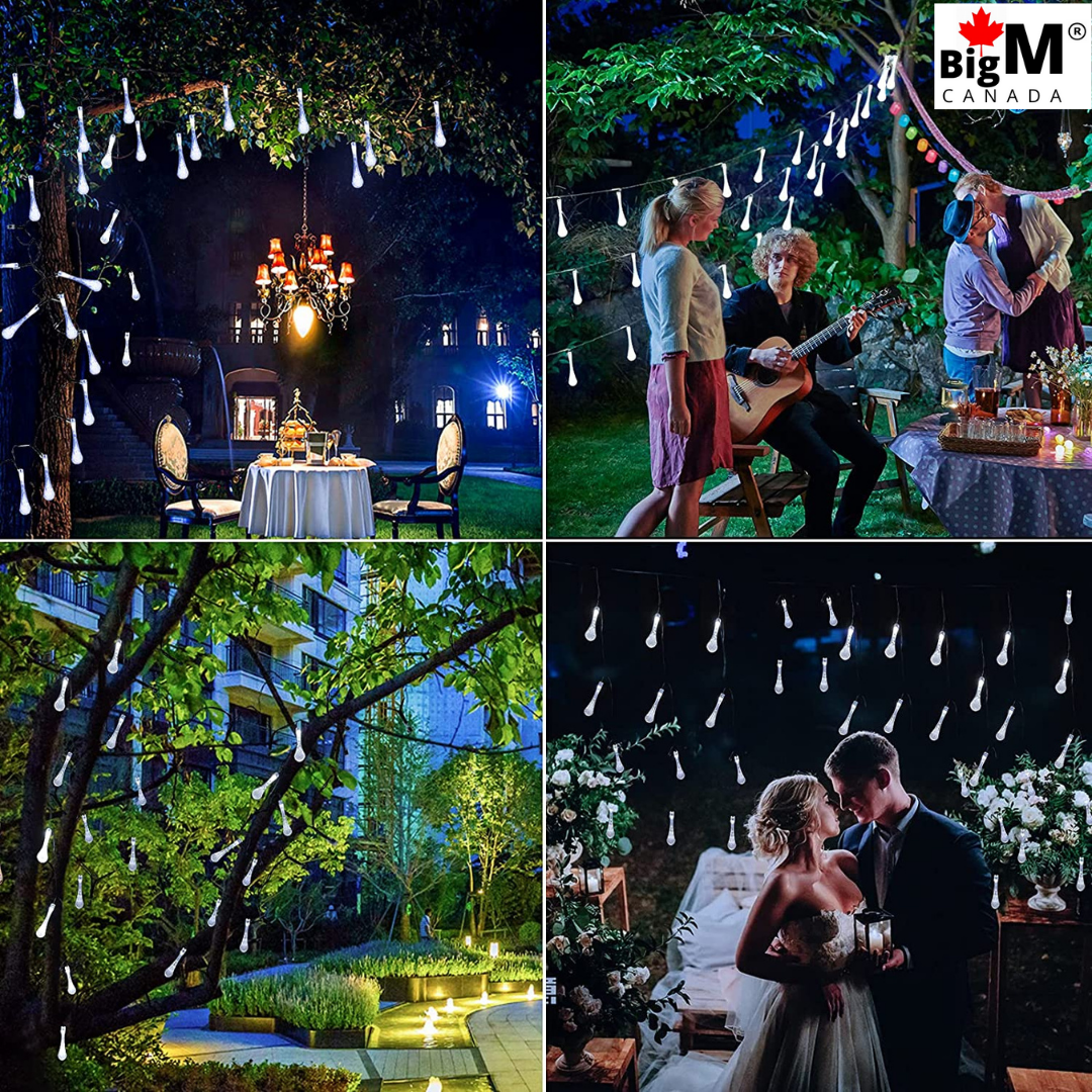 BigM solar raindrop string lights are easy to install, no electrical connections required