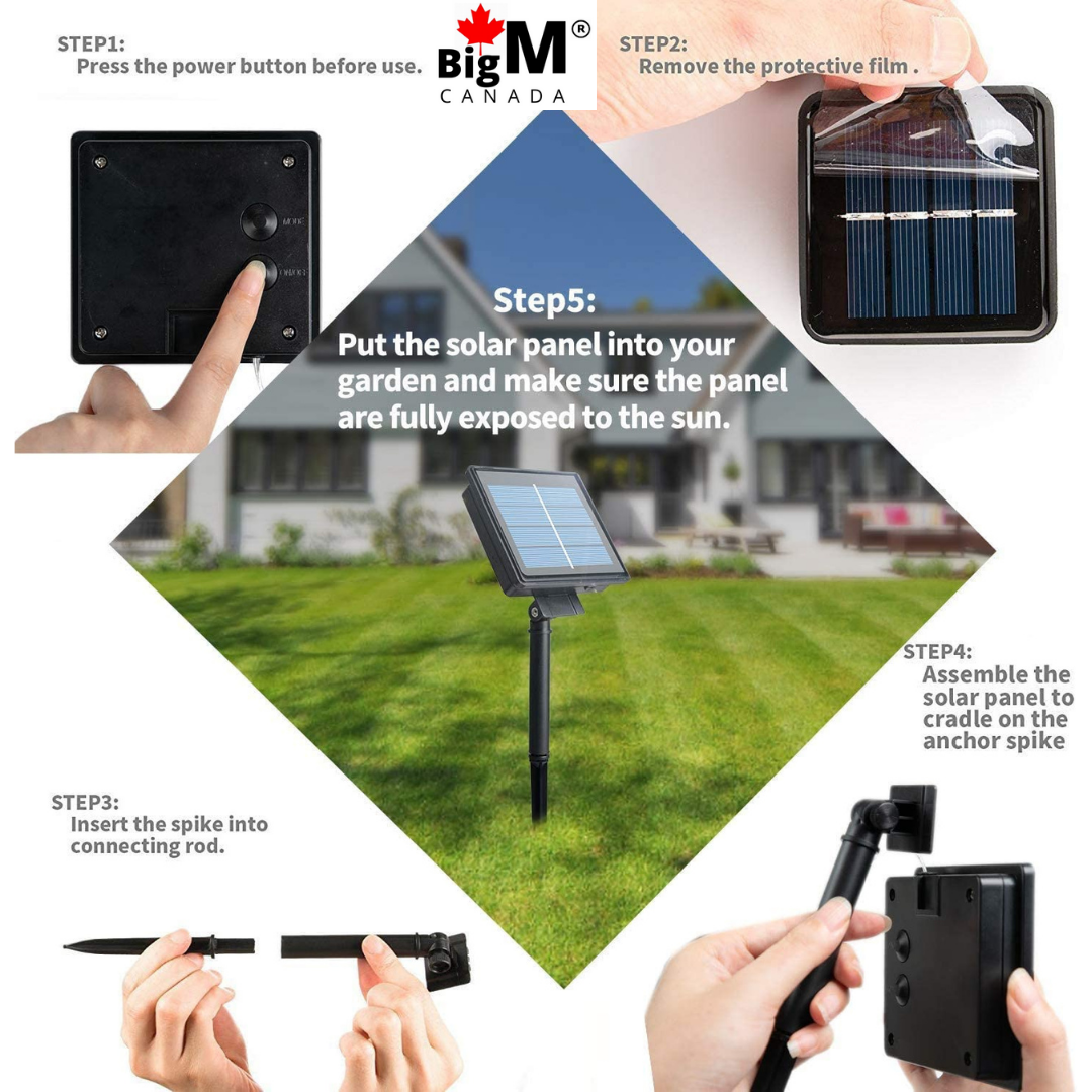 BigM LED solar fairy string lights charges during day time and light up at night for 8-10 hours after a full day of charge