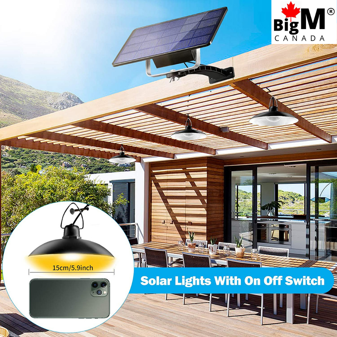 BigM Dual Headed 32 LED Bright solar lamp for gazebo generates 520 lumens of bright light each pendant that good enough to lights a gazebo