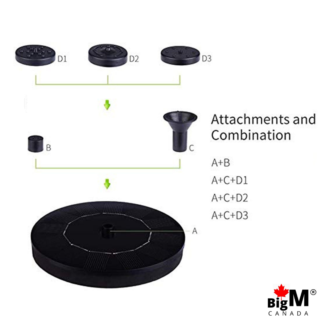 BigM Solar Floating Fountain has 6 nozzles and easy to install