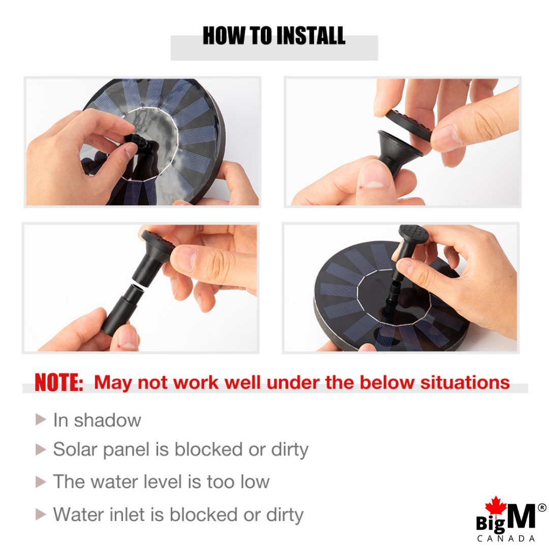 BigM Solar Floating Fountain has 6 nozzles and easy to setup and operate