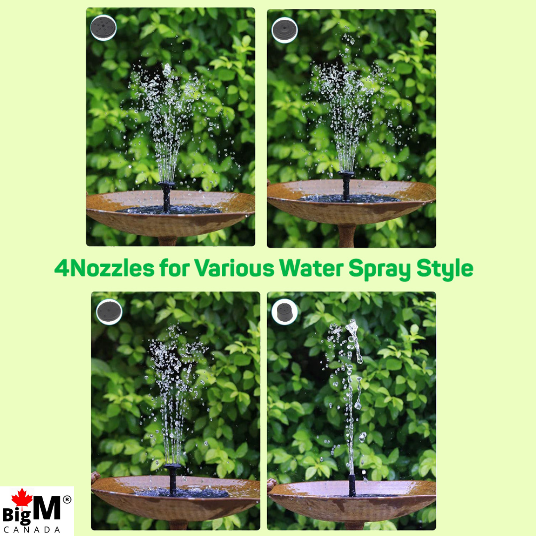 BigM Solar Floating Fountain has 6 nozzles and they spray water different ways