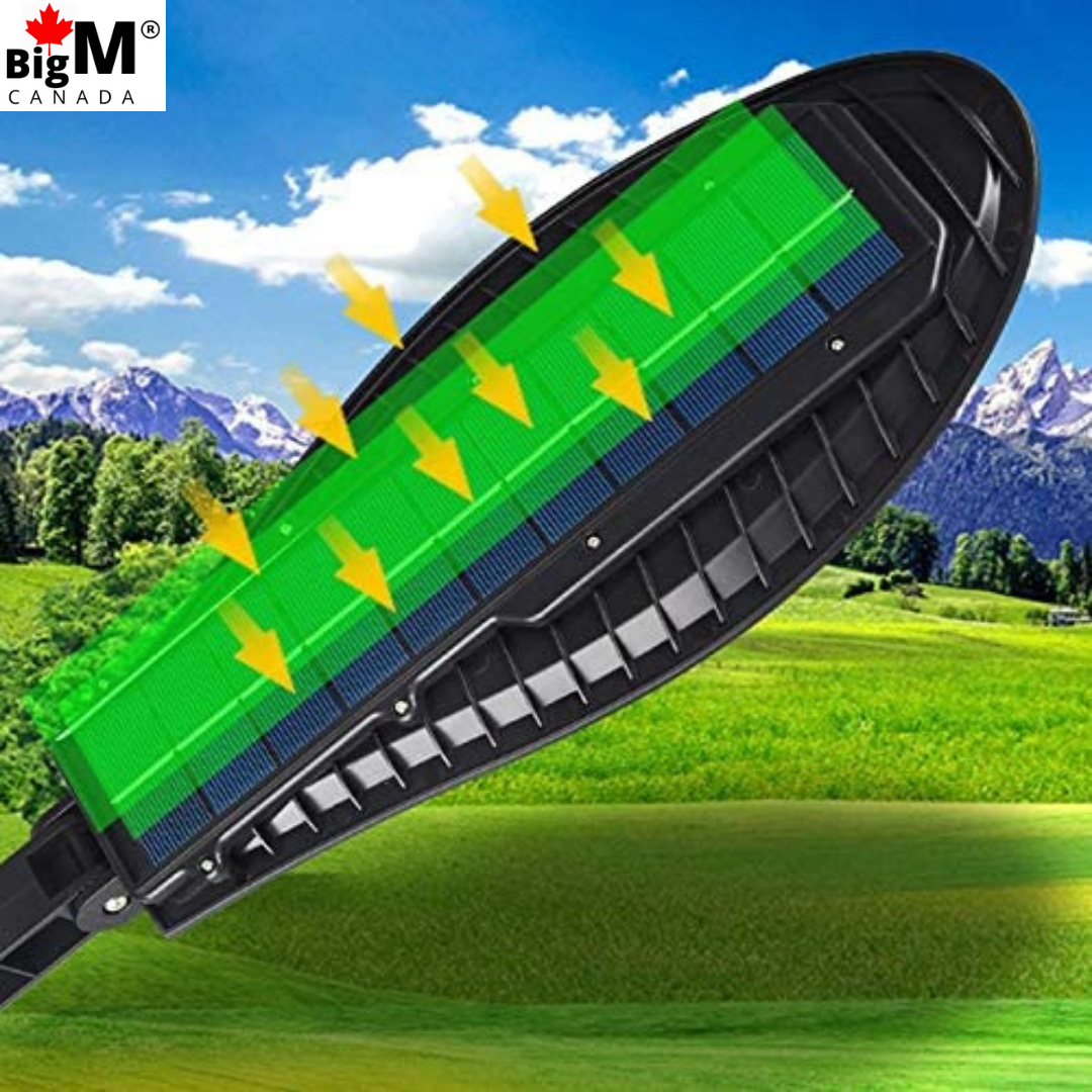 Large solar panel of Image of beautifully designed BigM 100W solar street flood light charges faster during day time