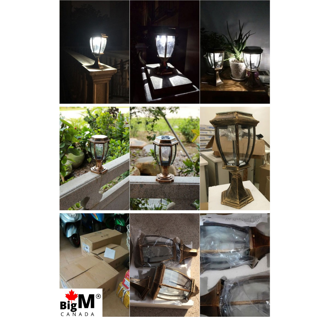 BigM 16” Elegant Looking LED Outdoor Solar Post Lights can be installed at your entrance gate, stone post, fence post top, pillar top, deck, or patio.