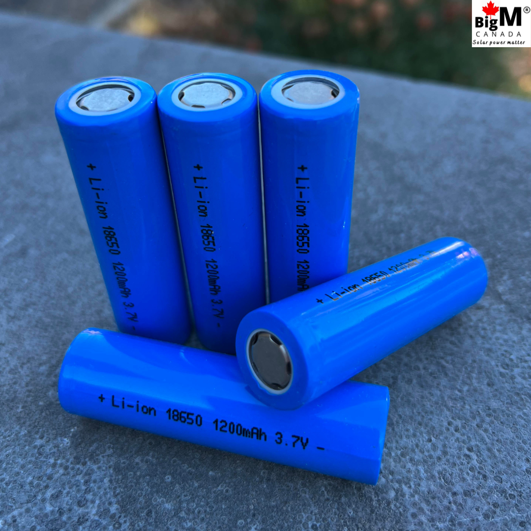 Image of 5 units of BigM 3.7V 18650 lithium ion battery